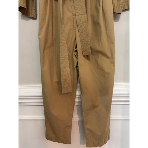 Banana Republic Jumpsuit Romper Tie Waist Womens XS Finley Poplin Camel - Picture 9 of 10